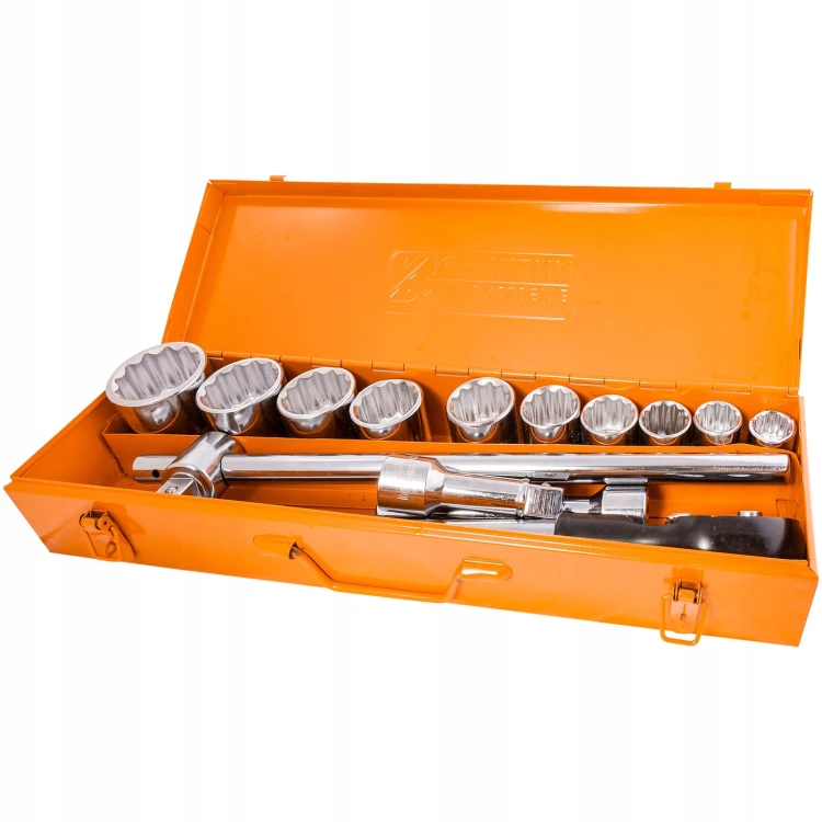 Zestaw kluczy nasadowych 3/4″ 22–50 mm z grzechotką – 14 elementów