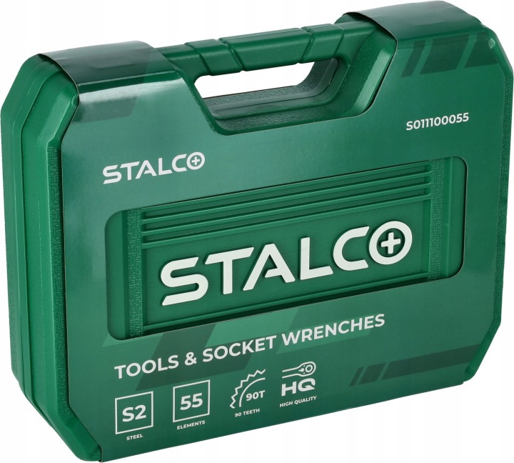 Zestaw narzędzi STALCO 1/2″ i 1/4″ – 55 elementów, grzechotka 90 zębów