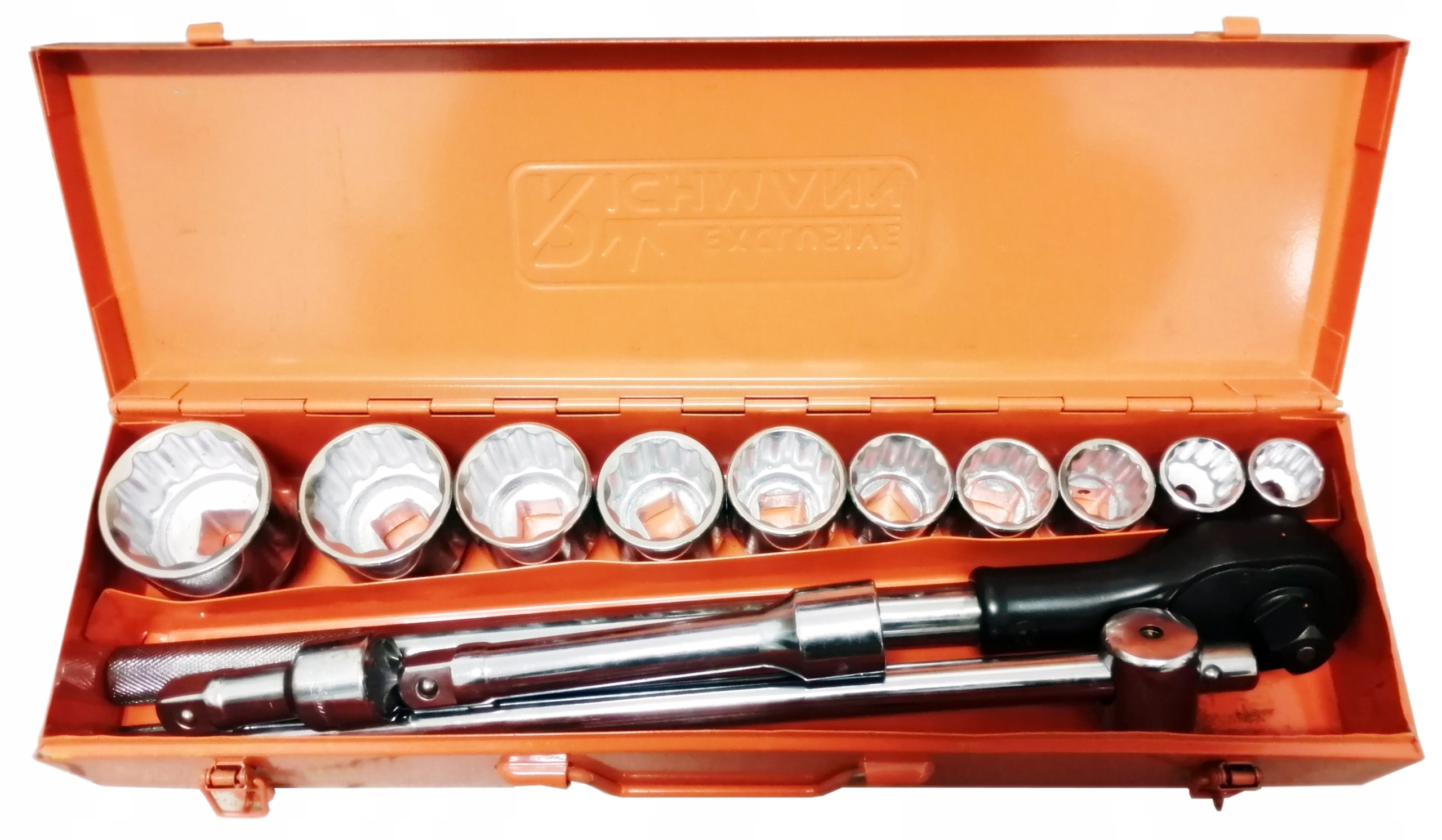 Zestaw kluczy nasadowych 3/4″ 22–50 mm z grzechotką – 14 elementów